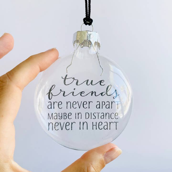 Skel & Co - Wholesale Ornament - True Friends Are Never Apart See-Through Glass Ornament1