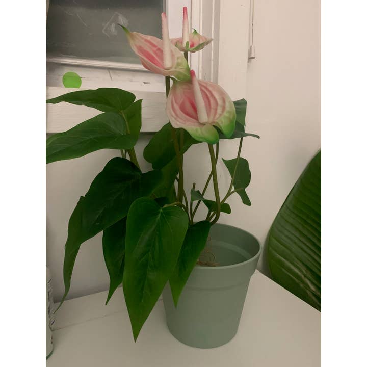 UniqueMartandHome - Vente Fleurs artificielles - Plantes artificielles Anthurium fleurs rouges en pot2