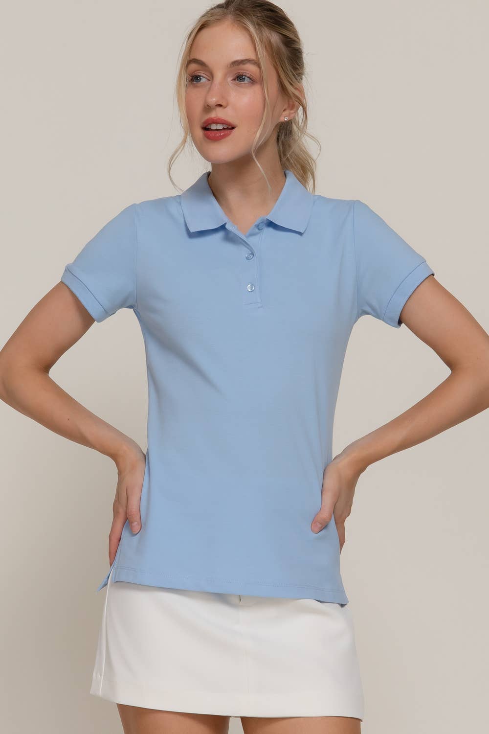 Active Basic | Active USA - Wholesale Polo - Women's - Short Sleeve Classic Pique Polo Top1