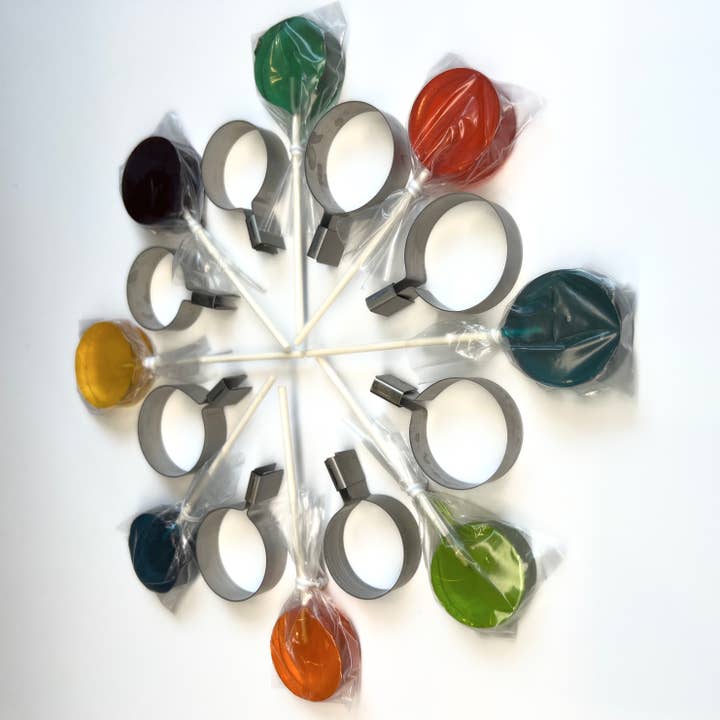 JBK Pottery – wholesale Kitchen tool/gadget – Sucker Molds / Lollipop Molds -10 Pack Bag - Circles6