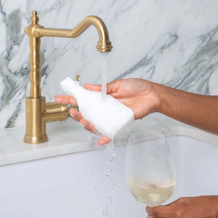 Wine Wash Co. - Wholesale Cleaning Sponge - Biodegradable Pop-Up Sponge 6 Pack - White