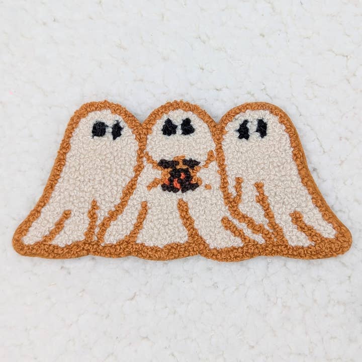 Trendy Transfers – Großhandel Aufnäher – Fall Ghost Trio Aufnäher aus Chenille mit Hut und Tasche