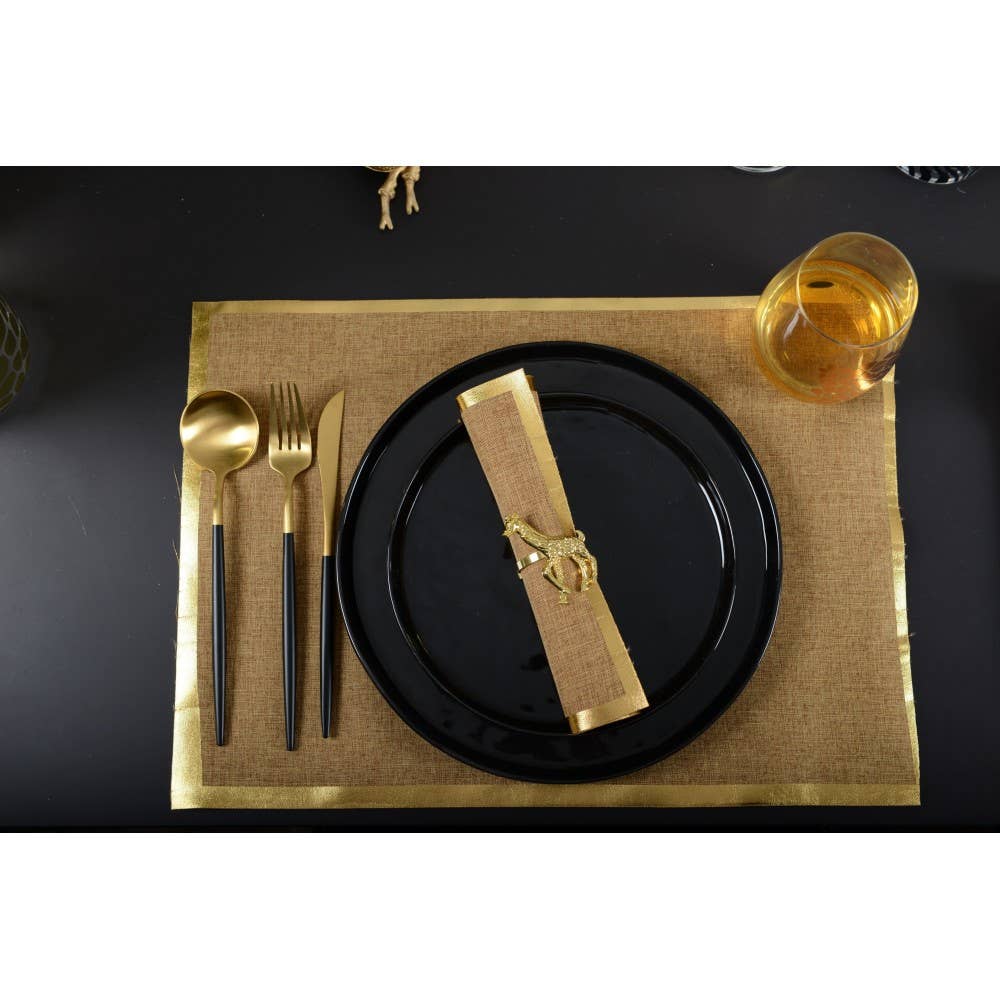AULICA - Wholesale Assorted Cutlery Set - 24-piece gold and black cutlery set3