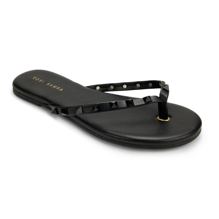 Black Rivington Stud Flip Flop in Black/Black for wholesale on Faire2