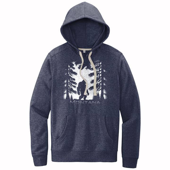 Bigfoot Dark Forest - Sustainable Recycled Fleece Hoodie for wholesale by Blue Peak Creative