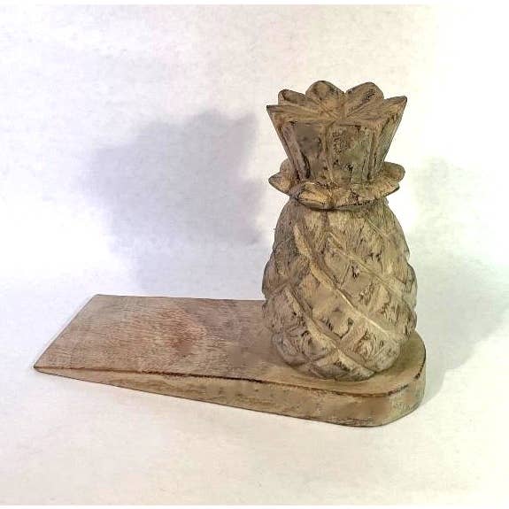 Butée de porte, ananas, finition blanchie à la chaux pour la vente par Sea Island Imports, Inc.