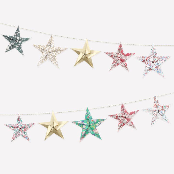 Meri Meri x Liberty Origami Star Garland for wholesale by Meri Meri