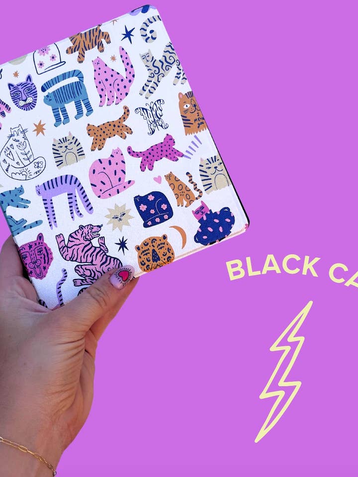 Black Cat Energy Kindle Case - E-Reader Case for wholesale by Well Versed Goods