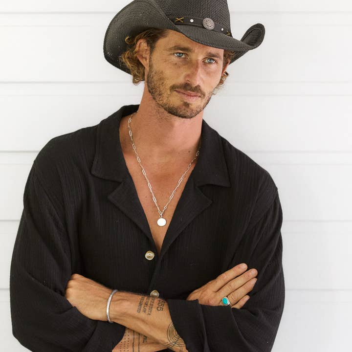 Black Gunsmoke Western Cowboy Hat for wholesale on Faire