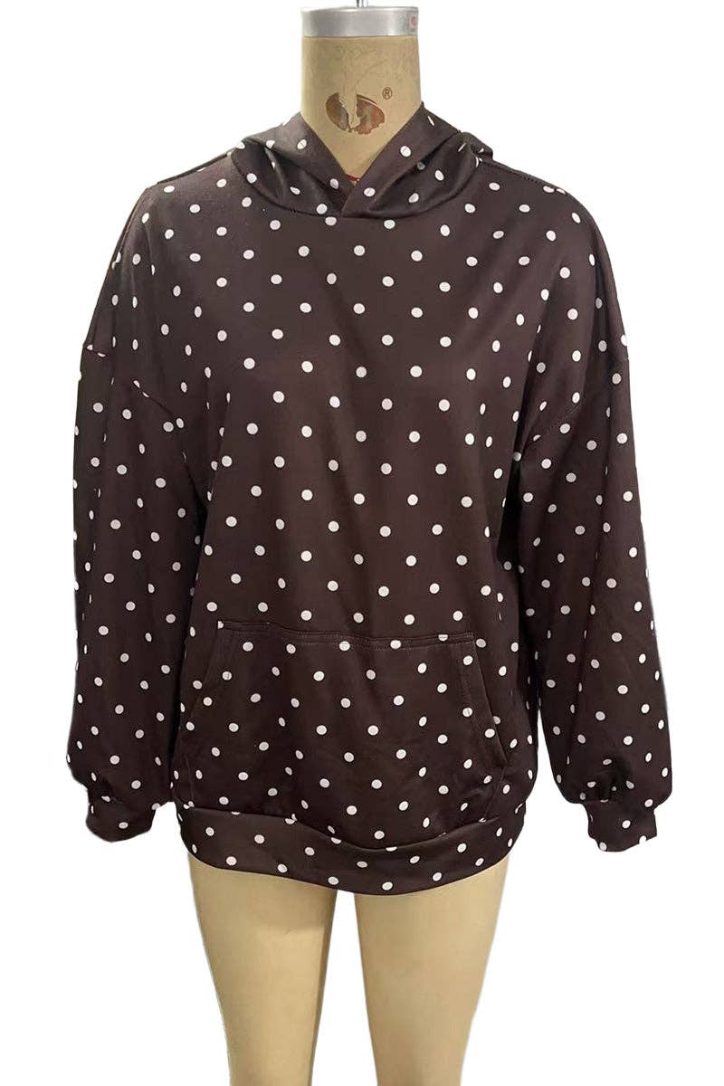 Mccolin – wholesale Sweatshirt – Women's – Polka Dot Hooded Sweatshirt8