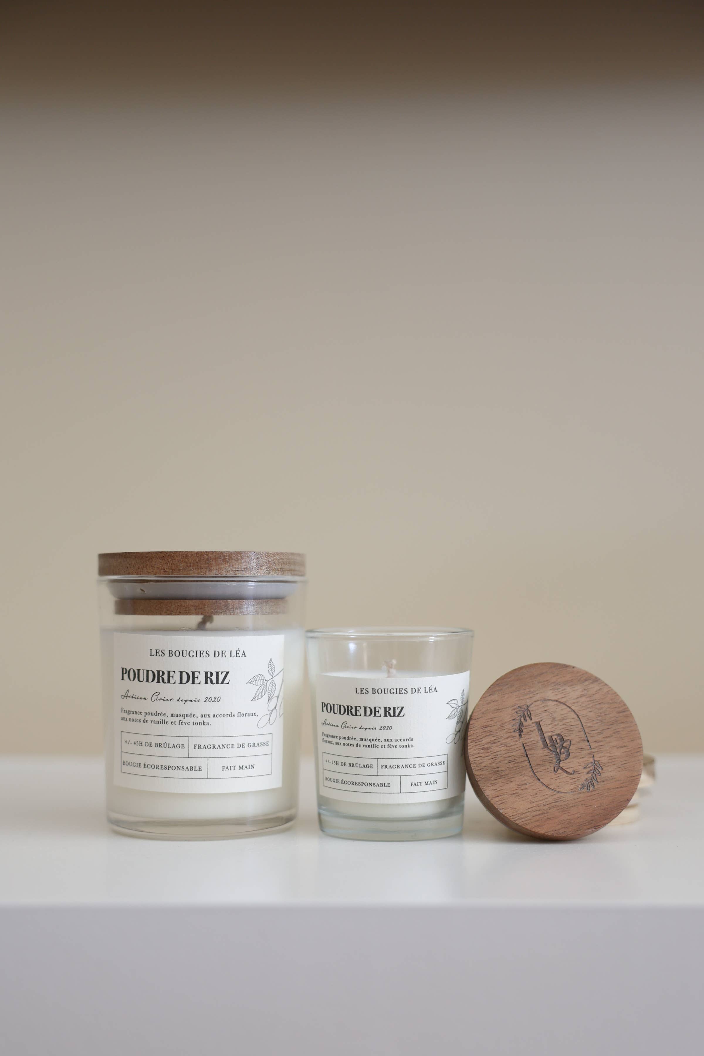 Les Bougies de Léa - Wholesale Jar/Filled Candle - Rice Powder Candle - Small2