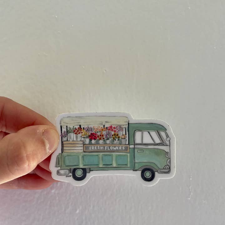 Candaces Canvasses - Wholesale Phone & Laptop Stickers - Flower Van Sticker1