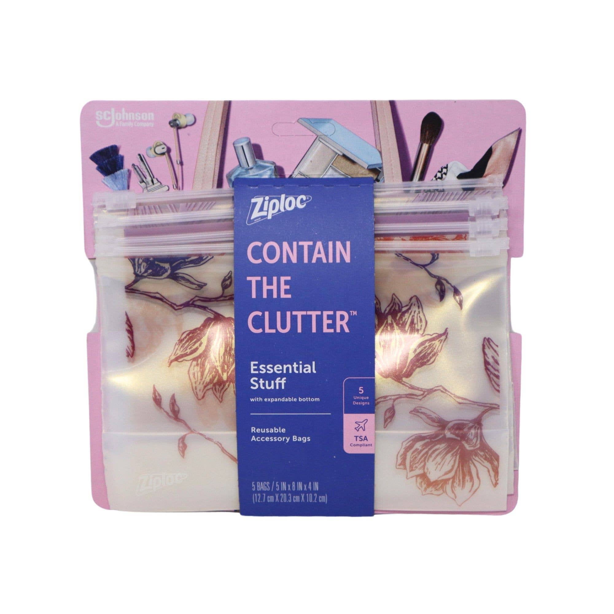First Choice Buying – Großhandel Schmink-/Kosmetiktasche – Ziploc Essential Stuff Wiederverwendbare Zubehörbeutel, 5 Beutel0
