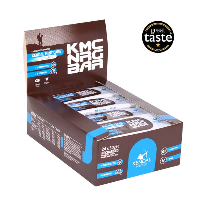 Kendal Mint Co® – Großhandel Snack-Riegel – Energieriegel (vegan), schokoladenbeschichteter Kendal-Minzkuchen (50 g)