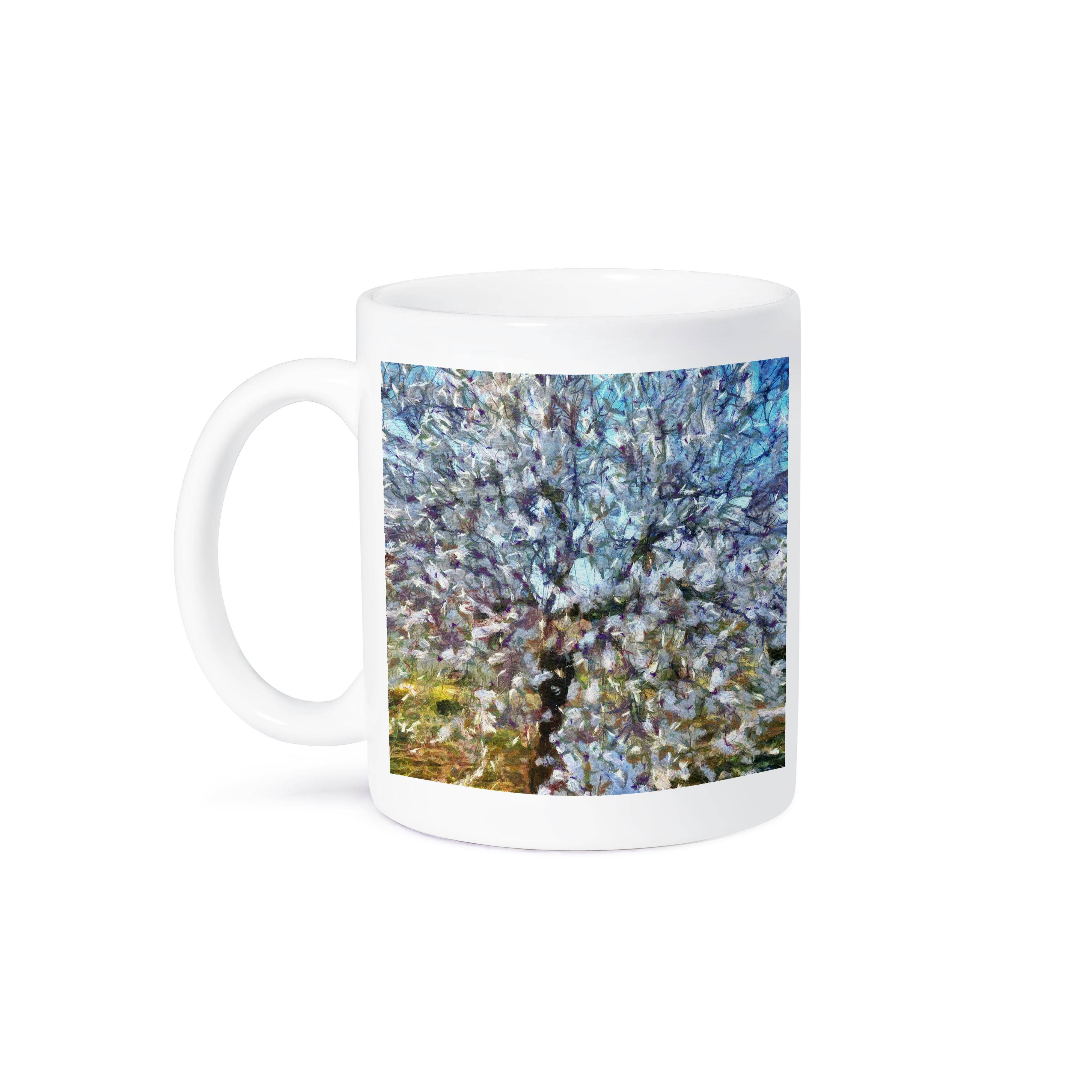 3dRose - Wholesale Coffee Mug - 3dRose, Spring Almond Blossom Pointillism Artwork, Mug8