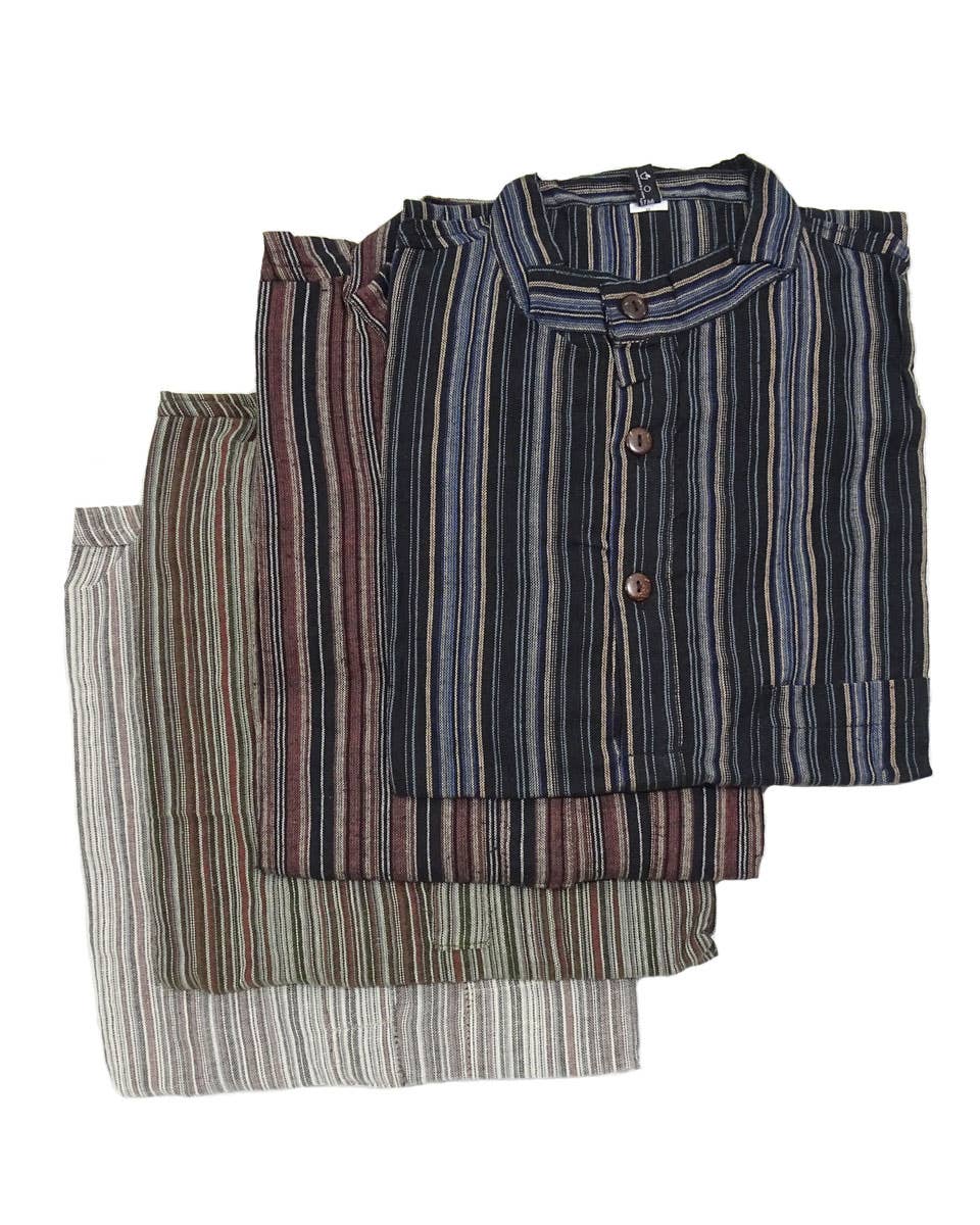 Zig Zag Asian Collection - Wholesale Button Down Shirt - Men's - Striped Cotton Kurta8