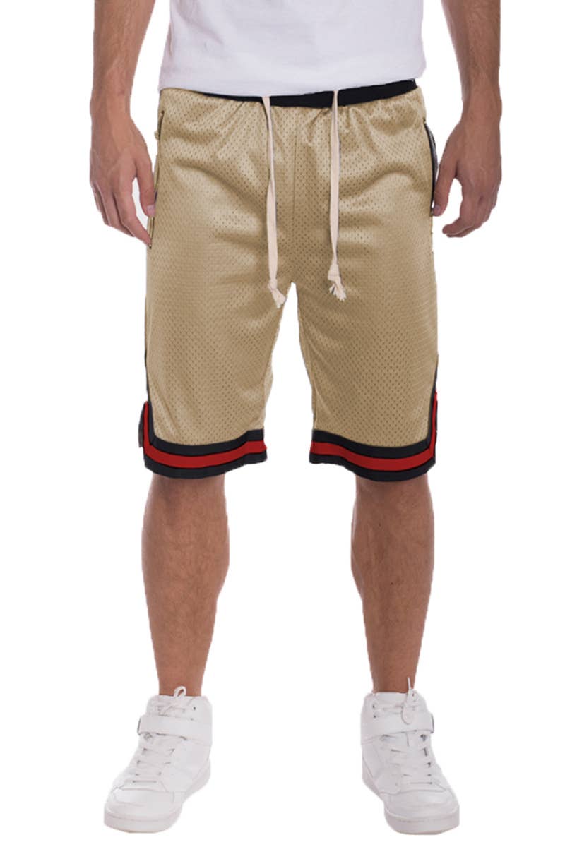 WEIV - Wholesale Athletic Shorts - Men's - Mesh Solid Striped Waist Basketball Shorts21