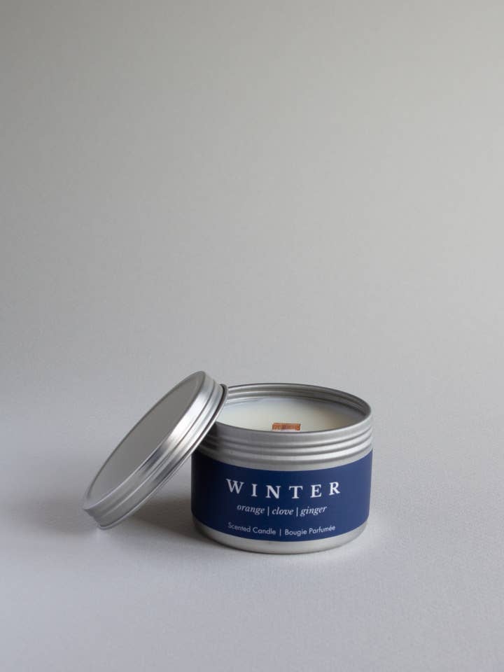 Winter Mini Candle Orange Clove Stocking Stuffer Candle for wholesale by Brightfield