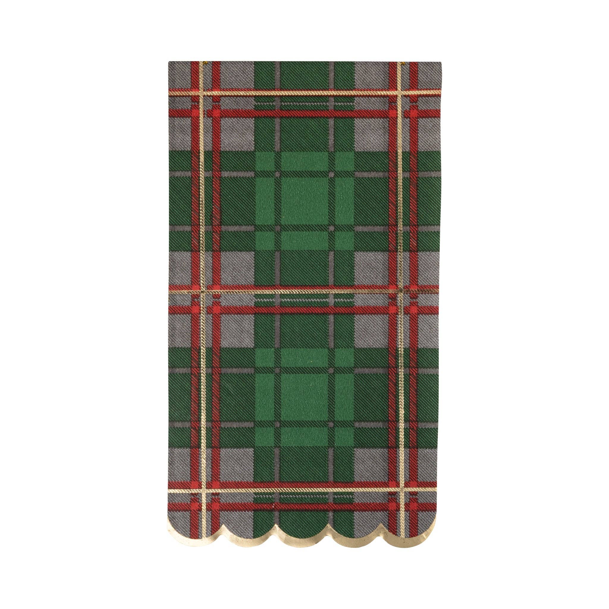 My Mind’s Eye - Wholesale Disposable Napkin - PLD1239 - Green Christmas Plaid Dinner Napkin