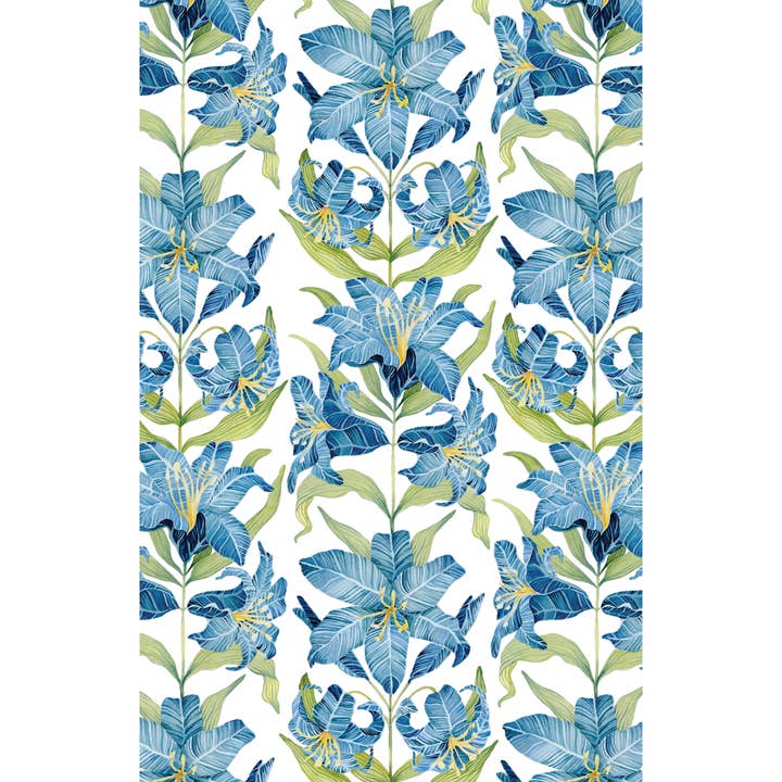 Sarah Rose - Wholesale Tea Towel - Blue Lilies Organic Linen Tea Towel3