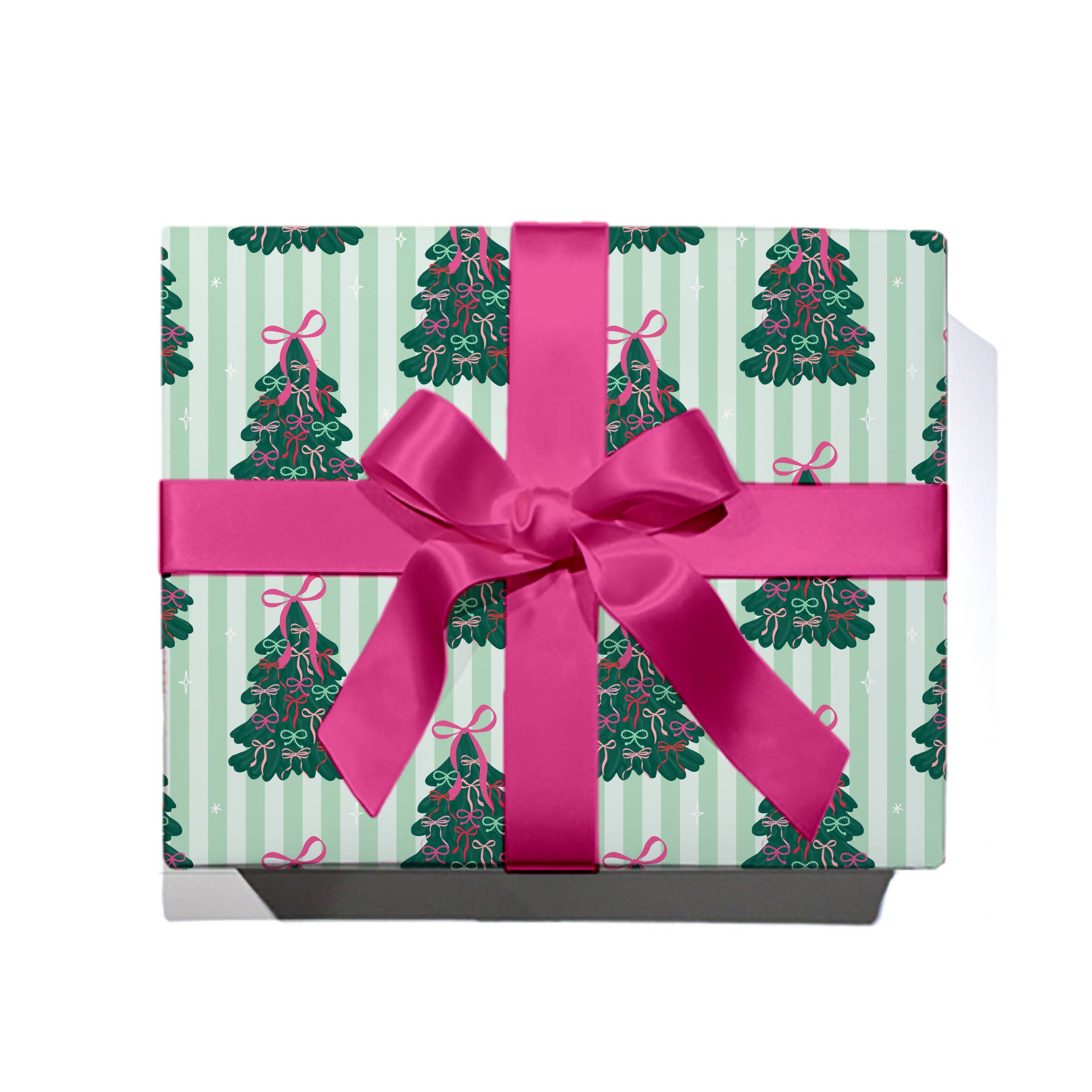 Rock Paper Scissors - Wholesale Wrapping paper roll - Tied up in Bows Holiday Continuous Wrapping Paper Roll Trees