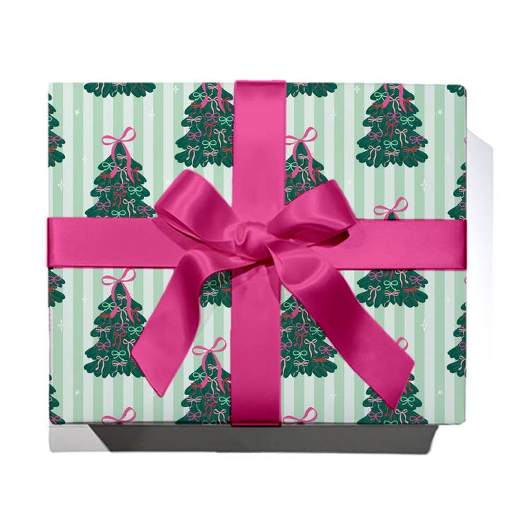 Rock Paper Scissors - Wholesale Wrapping paper roll - Tied up in Bows Holiday Continuous Wrapping Paper Roll Trees0