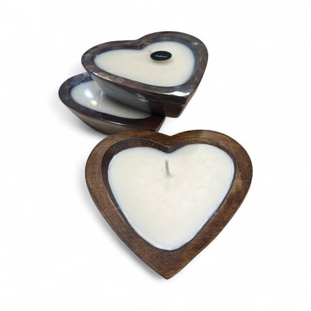 Forever Green Art - Wholesale Jar/Filled Candle - Sweet Heart Candle | Mango Wood3