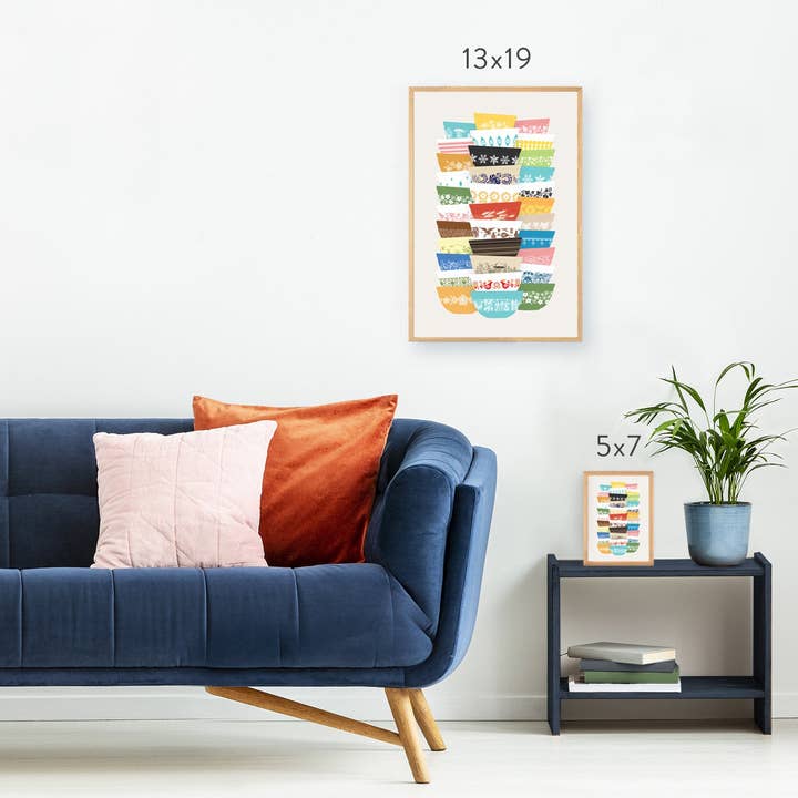 Twinkltoast - Wholesale Art Print - Vintage Mixing Bowl Tall Stacks Print