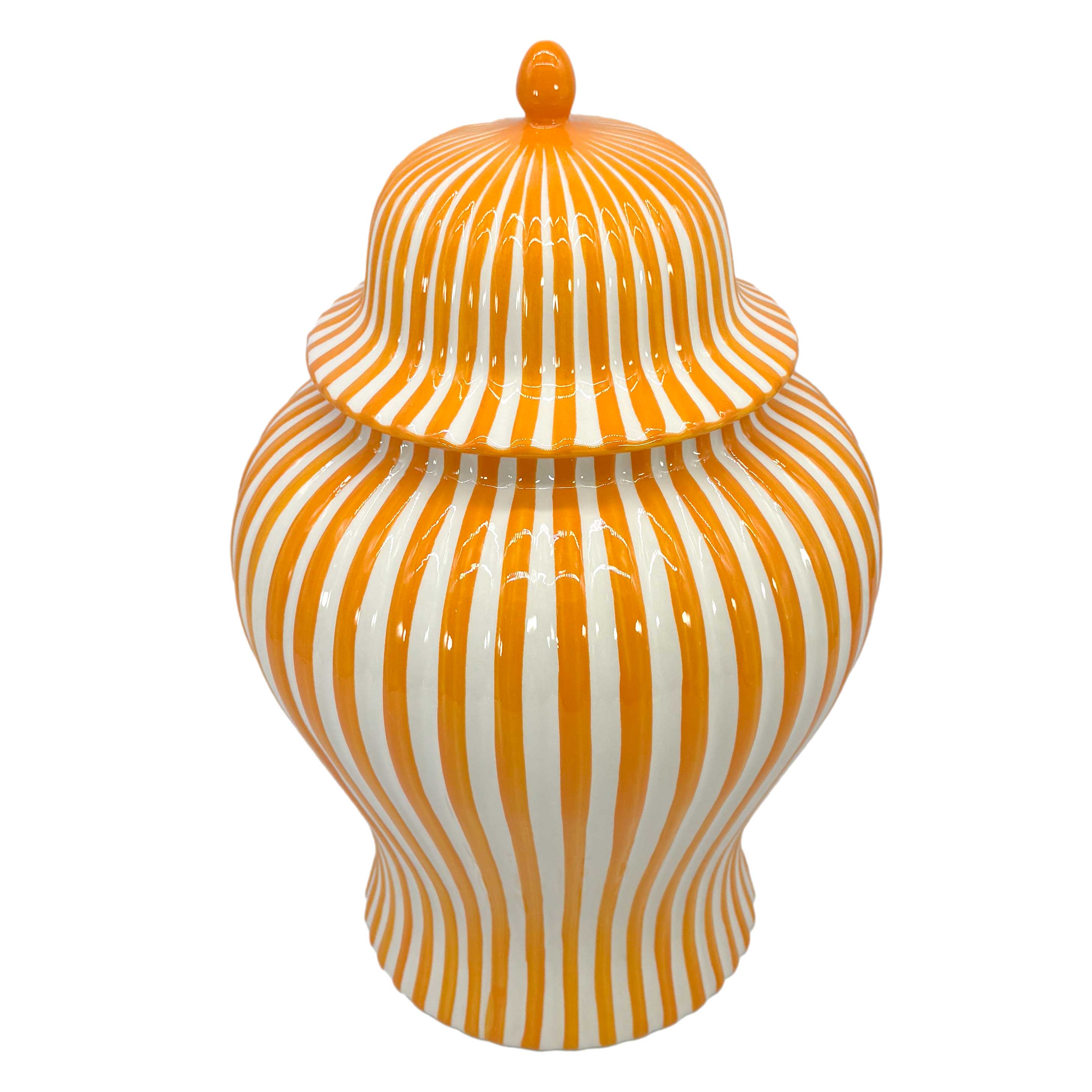 Galt International Company - Wholesale Vase - Candy Cane Striped Ceramic Vase 18"18