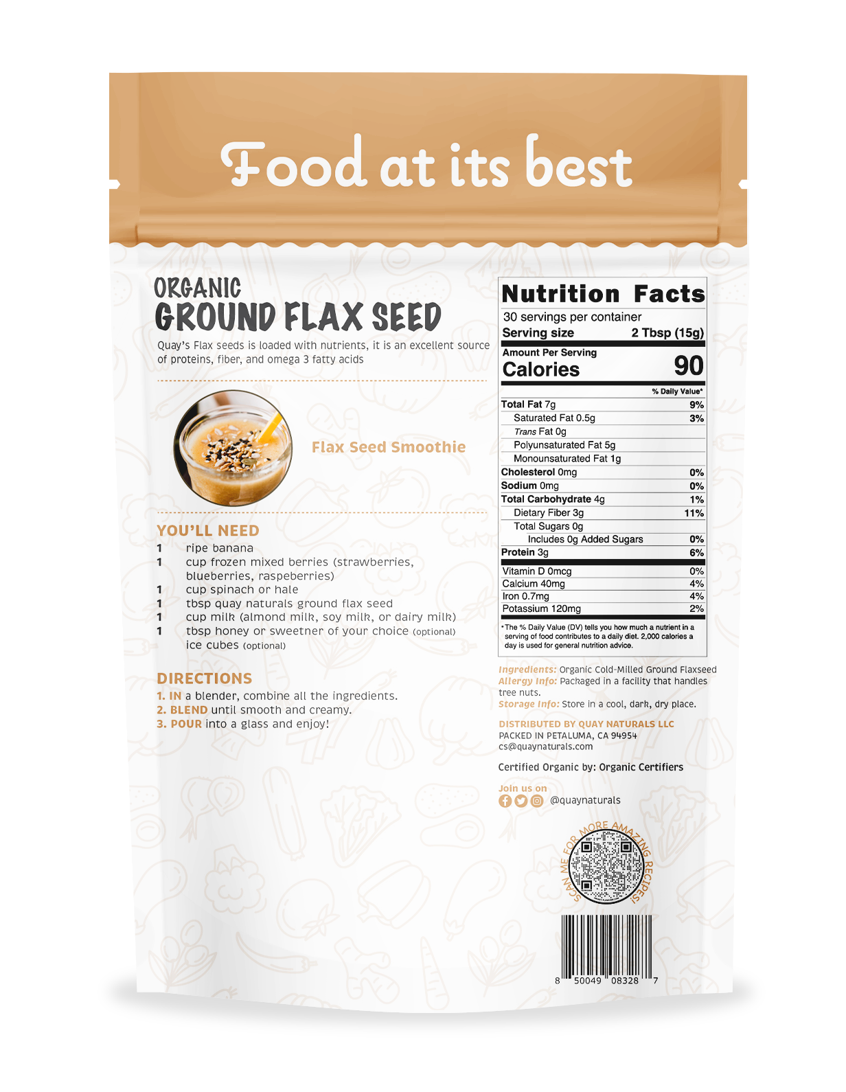 Quay Naturals – wholesale Protein/superfood powder – Organic Ground Flaxseed1