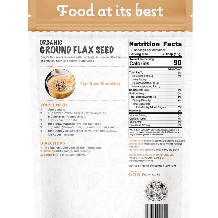 Quay Naturals - Wholesale Protein/Superfood Powder - Organic Ground Flaxseed1