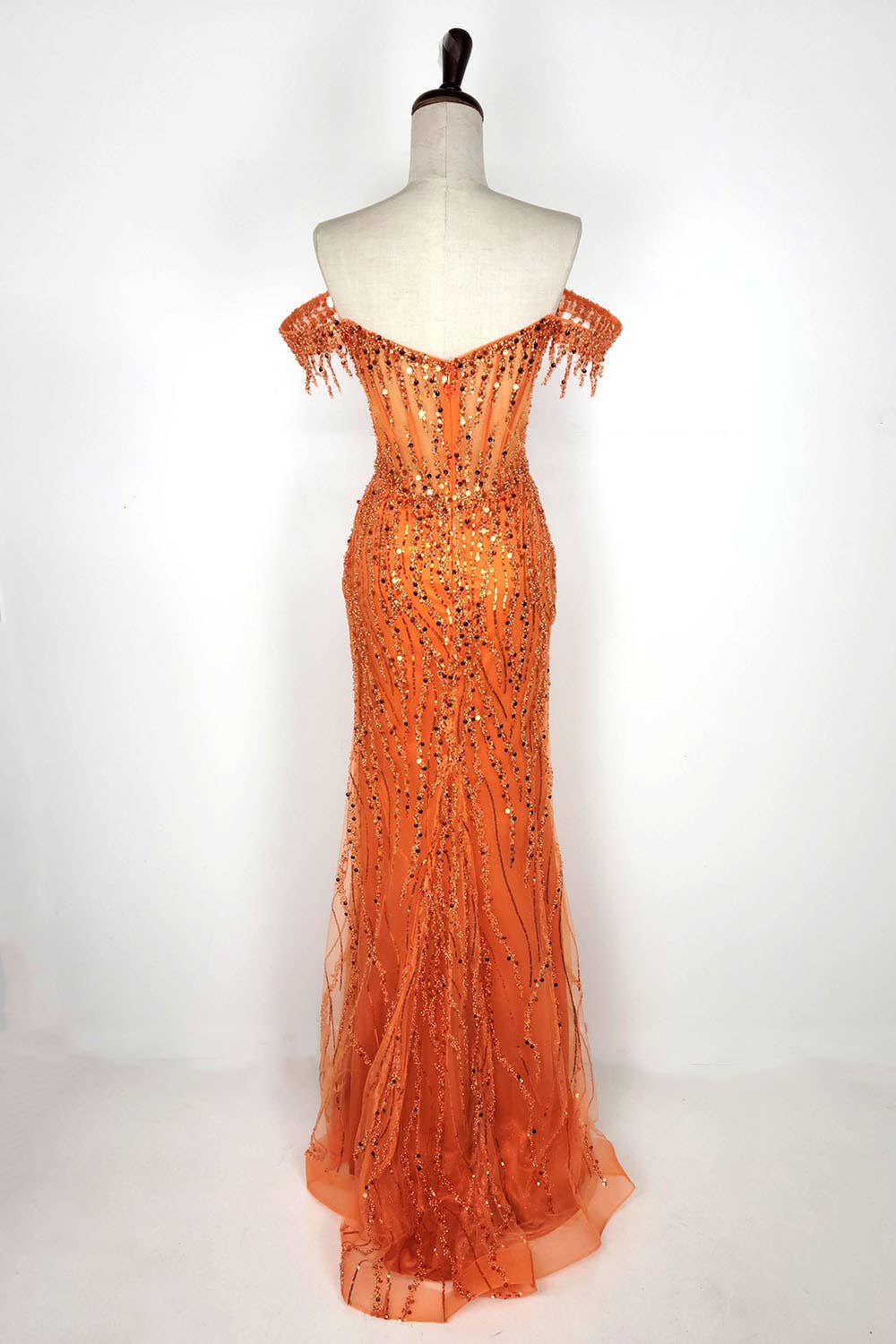 Chicas - Wholesale Gown - Women's - Off the Shoulder Sequin and Bead Long Dress C33124