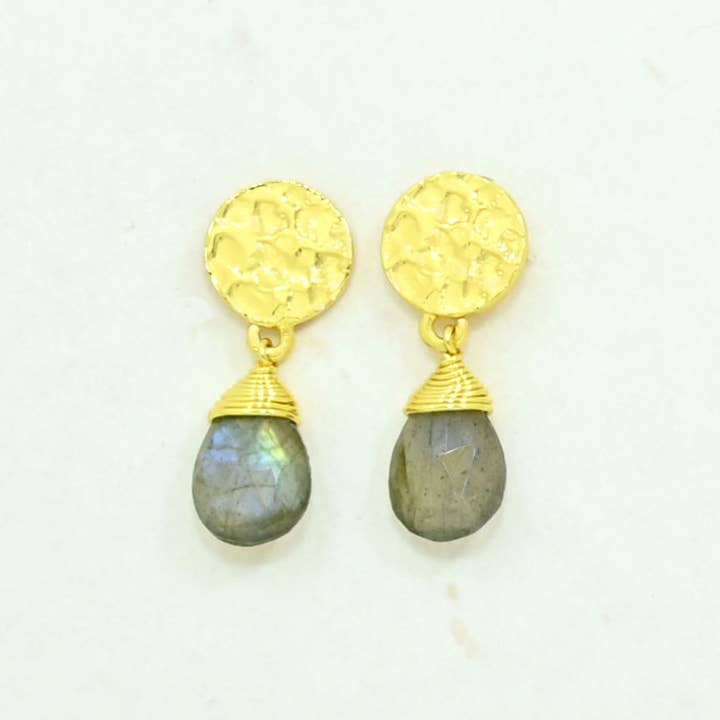 Schmuckoo Berlin - Wholesale Dangle Earrings - Abigail Earring Gold Plated - Labradorite