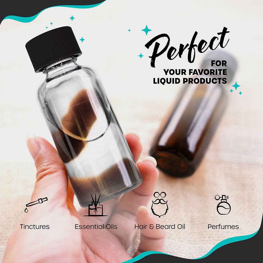 Nevlers - Wholesale Jar - Nevlers 2 oz Boston Round Clear Glass Bottles (Set of 48) | Includes Funnel, Brush, Shrink Wrap, Labels and Marker4