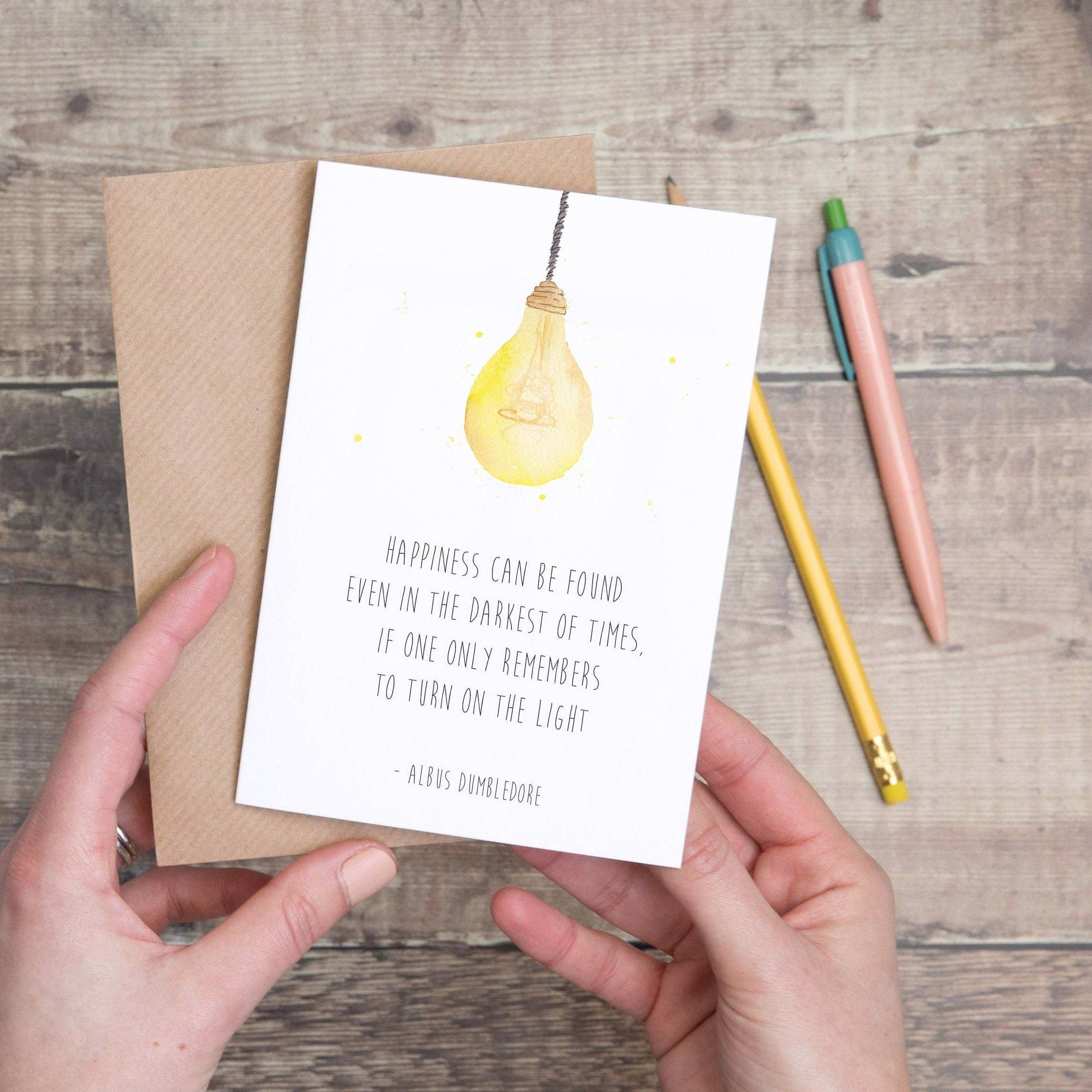 Yellowstone Art Boutique - Vente Cartes d'encouragement - Carte de citation Albus Dumbledore