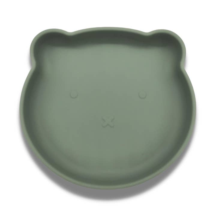 Bear Shaped Plate - Green for wholesale by Eat Well Bebe