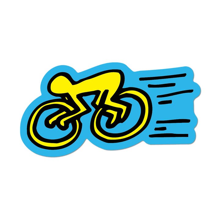 Cyclist by Keith Haring - Die-Cut Sticker for wholesale by Apply Stickers