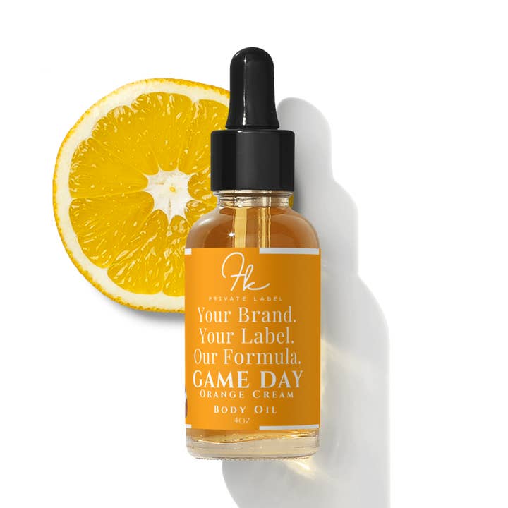 Game Day ( Orange Cream) Body Oil for wholesale by FK Private Label Labs