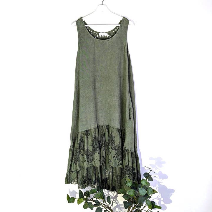 Tempest Designs – wholesale Dress – Women's – High-lo dress with deep lace frill, dream catcher back and pockets (M-L)