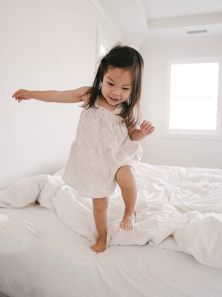 Baby dress / embroidered muslin - ecru for wholesale by PETITE EvelinaApparel