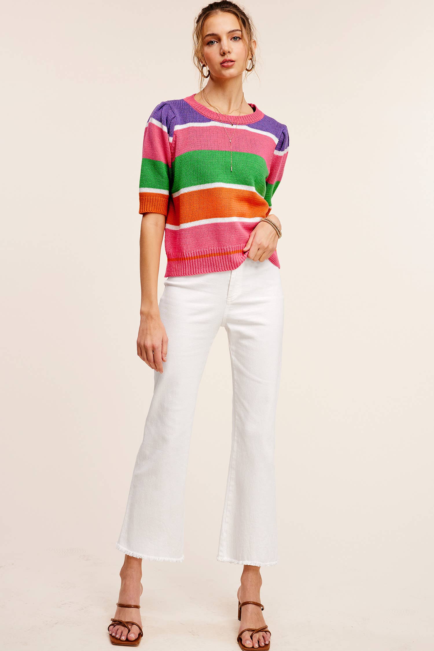 La Miel – Calças - Mulher por atacado – MCP3113-Calças Flare elástica de Cintura Alta Lavada e Macio36