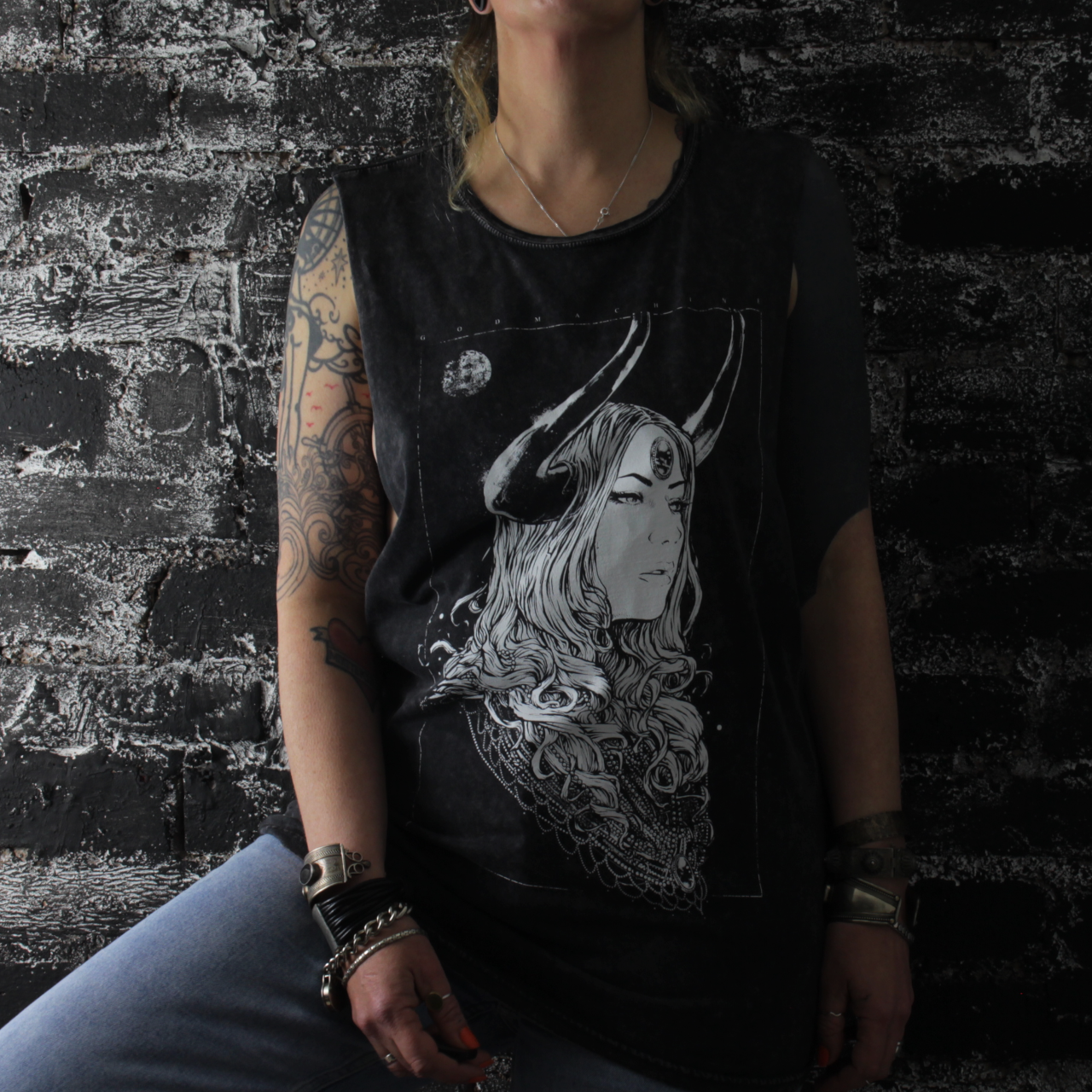 Godmachine – wholesale Tank top – Women′s – Winter Suits You: Stonewash Unisex Muscle Vest3