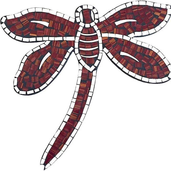 Mosaic Glass Dragonfly Wall Decor Art Sculpture Hand Crafted for wholesale by OMA - Eclectic Home