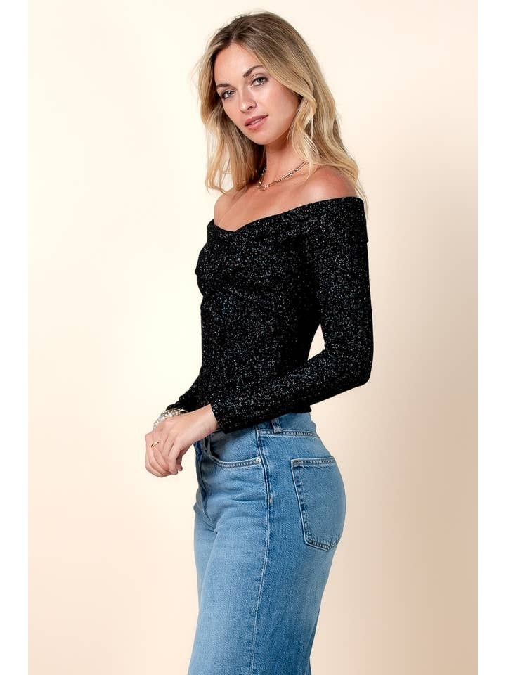 Nylon Apparel - Wholesale Knit Top - Women's - T680-SD-Debora Off Shoulder Knit Top2