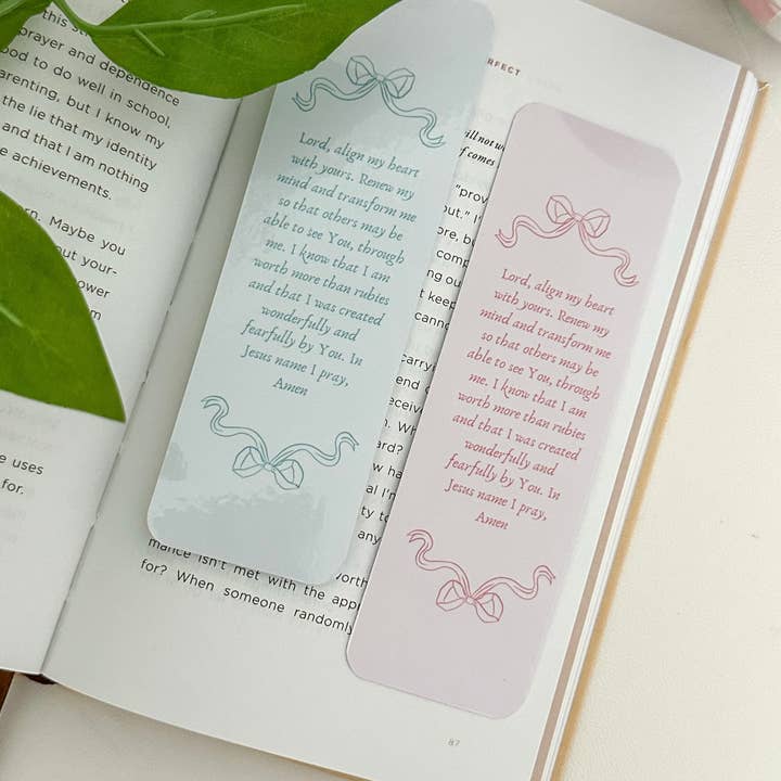 Grow in Grace - Wholesale Bookmark - Coquette prayer girl bookmark6