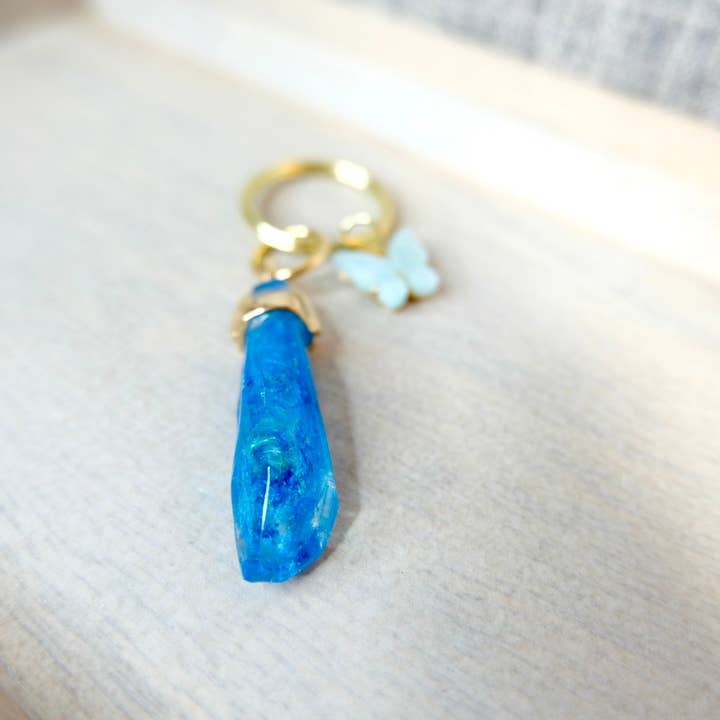 BlueButterflyBazaar - Wholesale Keychain - Women's - Blue Ben Solo and Blue Butterfly Kyber Crystal keychain Star Wars, unique gift, collectable.