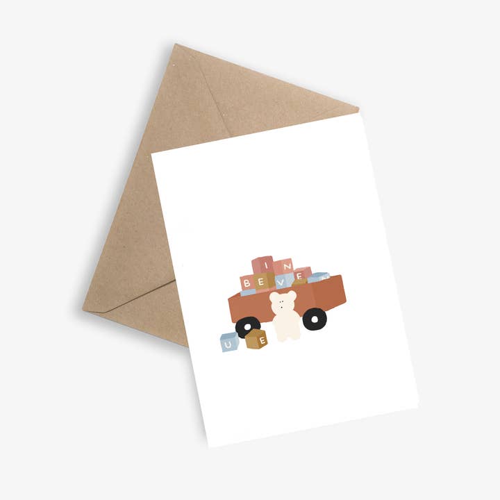 Les Petits Cubes (petits cubes) - Carte pour bébé pour la vente par LE PAPIER GRAPHIQUE