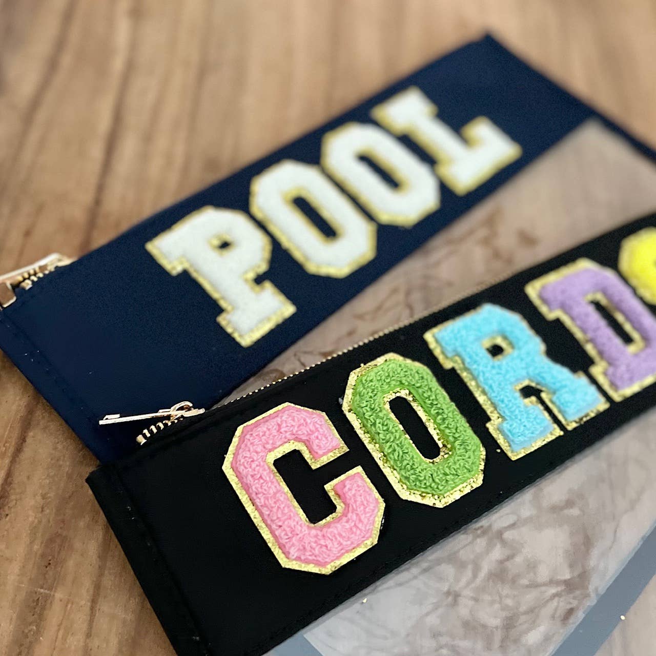 Palmy Pineapple - Wholesale Pouch - Women's - Nylon Top Clear Pouch with Chenille Letters of Your Choice3