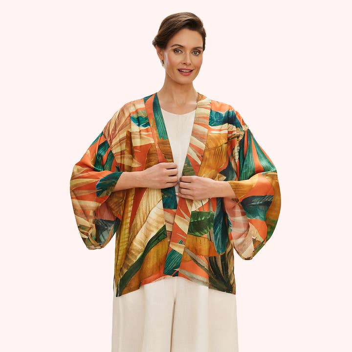 Painted Palms Kimono Jacket for wholesale by Powder Design inc - US