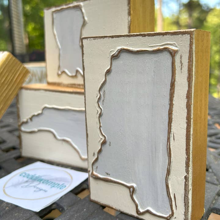 Coddiwomple - Wholesale Decorative Tabletop Object - U.S. State - custom art block hometown sports team city